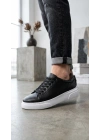 BLF-010 Erkek Sneaker Günlük Casual Spor Ayakkabı Siyah Beyaz Taban