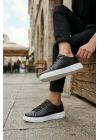 BLF-010 Erkek Sneaker Günlük Casual Spor Ayakkabı Siyah Beyaz Taban