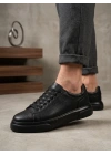 BLF-010 Erkek Sneaker Günlük Casual Spor Ayakkabı Siyah Taban
