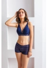 BRALET SÜTYEN BOXER TAKIM LACİVERT (MGP31813)