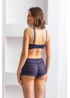 BRALET SÜTYEN BOXER TAKIM LACİVERT (MGP31813)