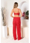 BRALET SÜTYEN, SLİP KÜLOT VE PANTOLON TAKIM KIRMIZI (MGP32194)