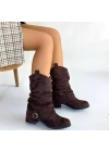 Canty Kahverengi Süet Körüklü Topuklu Çizme