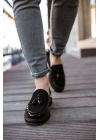 Ch002 Rst Loafer Verniciata Erkek Ayakkabı Siyah Erkek Loafer Ayakkabı