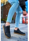 Ch191 Ckt Side Buckle Erkek Ayakkabı Siyah Erkek Günlük Ayakkabı