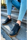 Ch191 Ckt Side Buckle Erkek Ayakkabı Siyah Erkek Günlük Ayakkabı