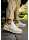 CH979 - Santoni GBT Spor Erkek Ayakkabı BEYAZ/SARI