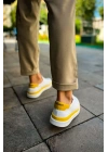 CH979 - Santoni GBT Spor Erkek Ayakkabı BEYAZ/SARI