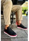 Ch979 Santoni Gbt Spor Erkek Ayakkabı Siyah/kirmizi Erkek Spor Ayakkabı