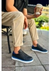 CH979 - Santoni GBT Spor Erkek Ayakkabı SIYAH/MAVI