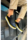CH979 - Santoni GBT Spor Erkek Ayakkabı SIYAH/SARI