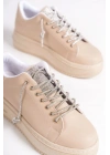 DELLA Bağcıklı Ortopedik Taban Taşlı Kadın Sneaker Spor Ayakkabı CTT - Ten