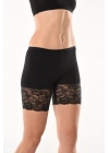 Derya Kurşun Dantelli Kısa Kadın Şort Tayt 496