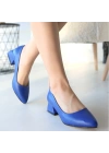 Desniy Mavi Cilt Kadın Topuklu Ayakkabı