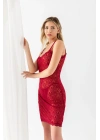 DEVORE TRANSPARAN BABYDOLL STRİNG TAKIM BORDO (MGP31842)