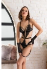 FANTEZİ DANTEL BADİ ELDİVEN TAKIM SİYAH (MGP6658)