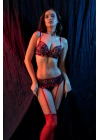 FANTEZİ TRANSPARAN SÜTYEN JARTİYER TAKIM SİYAH (MGP6412)
