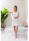 GELİN SET SATEN MİNİ ASKILI GECELİK VE STRİNG TAKIM EKRU (MGP32172)