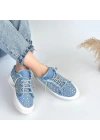 Guji Mavi Kot Bağcıklı Kadın Spor Ayakkabı