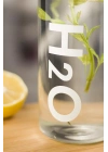 H2o Borosilikat Cam Matara Vakum Kapaklı Su Şişesi Suluk Beyaz 1000 ML