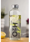 H2o Borosilikat Cam Matara Vakum Kapaklı Su Şişesi Suluk Gri 1000 ML