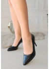Jilya Siyah Cilt Ayakkabı Kadın Stiletto