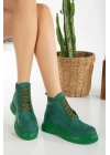 Jiwa Yeşil Süet Bağcıklı Kadın Bot