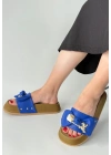 Jude Mavi Cilt Ayıcıklı Kadın Terlik
