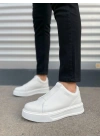 JY007 Alba Bağcıksız Cilt Erkek Günlük Sneaker Ayakkabı CBT Beyaz