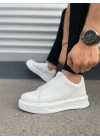 JY007 Alba Bağcıksız Cilt Erkek Günlük Sneaker Ayakkabı CBT Beyaz