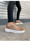 JY007 Alba Bağcıksız Süet Erkek Günlük Sneaker Ayakkabı SBT Taba/Vizon