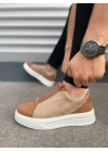 JY007 Alba Bağcıksız Süet Erkek Günlük Sneaker Ayakkabı SBT Taba/Vizon