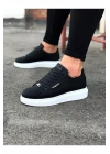 JY01 Bront Bağcıklı Cilt Erkek Günlük Sneaker Ayakkabı CBT Siyah