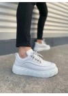 JY010 Cloud Bağcıklı Cilt Erkek Günlük Sneaker Ayakkabı CBT - Beyaz