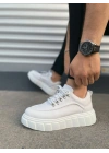 JY010 Cloud Bağcıklı Cilt Erkek Günlük Sneaker Ayakkabı CBT - Beyaz