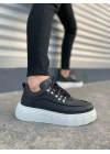 JY010 Cloud Bağcıklı Cilt Erkek Günlük Sneaker Ayakkabı CBT - Siyah