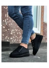JY026 Astor Erkek Günlük Lastikli Cilt Spor Sneaker Ayakkabı CST - Siyah