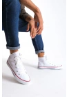 JY0423 AXE Bağcıklı Keten Kumaş Erkek Günlük Sneaker Ayakkabı KBT - Beyaz