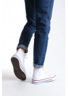 JY0423 AXE Bağcıklı Keten Kumaş Erkek Günlük Sneaker Ayakkabı KBT - Beyaz