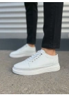 JY0535 Prime Bağcıklı Cilt Erkek Günlük Sneaker Ayakkabı CBT - Beyaz