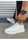 JY0535 Prime Bağcıklı Cilt Erkek Günlük Sneaker Ayakkabı CBT - Beyaz