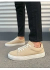 JY122 Mode Bağcıklı Süet Erkek Günlük Sneaker Ayakkabı SBT - Bej