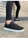 JY122 Mode Bağcıklı Süet Erkek Günlük Sneaker Ayakkabı SBT - Siyah