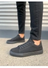 JY122 Mode Bağcıklı Süet Erkek Günlük Sneaker Ayakkabı SST - Siyah