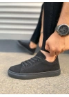 JY122 Mode Bağcıklı Süet Erkek Günlük Sneaker Ayakkabı SST - Siyah