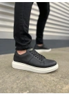 JY151 Boost Bağcıklı Cilt Erkek Günlük Sneaker Ayakkabı CBT - Siyah