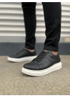 JY151 Boost Bağcıklı Cilt Erkek Günlük Sneaker Ayakkabı CBT - Siyah