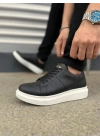 JY151 Boost Bağcıklı Cilt Erkek Günlük Sneaker Ayakkabı CBT - Siyah
