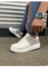 JY151 Boost Bağcıklı Cilt Süet Erkek Günlük Sneaker Ayakkabı CSBT - Beyaz/Gri