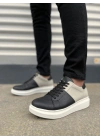 JY151 Boost Bağcıklı Cilt Süet Erkek Günlük Sneaker Ayakkabı CSBT - Siyah/Gri